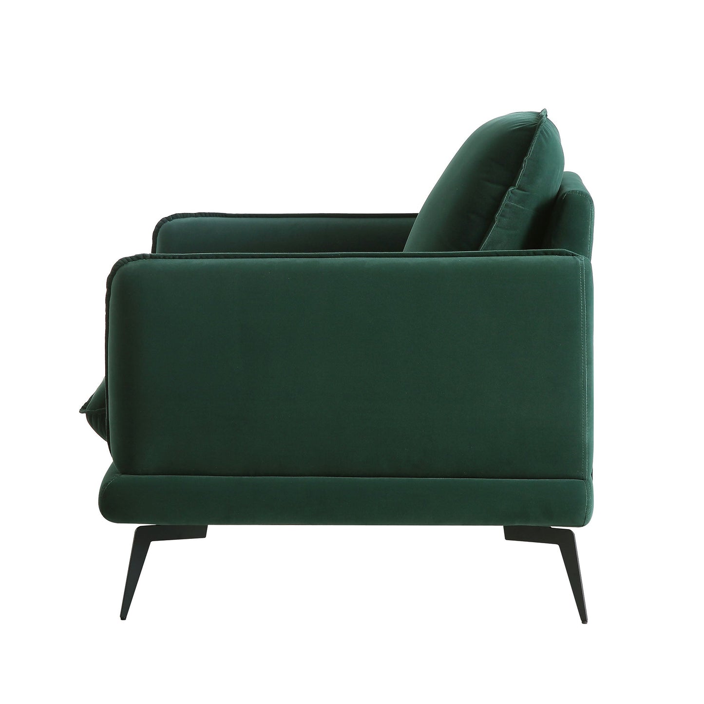 Fauteuil en velours vert forêt Obriel