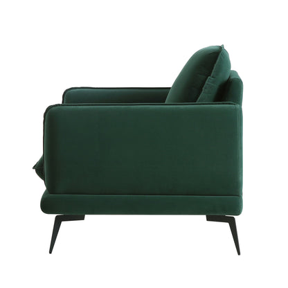 Fauteuil en velours vert forêt Obriel