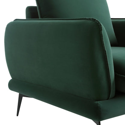 Fauteuil en velours vert forêt Obriel