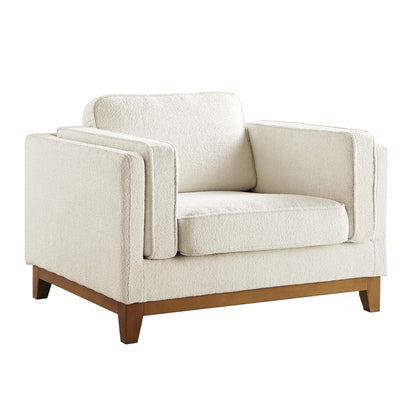 Canapé Dipley en tissu bouclé beige, 1 place