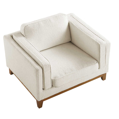 Canapé Dipley en tissu bouclé beige, 1 place