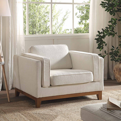 Canapé Dipley en tissu bouclé beige, 1 place