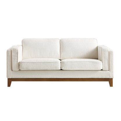 Canapé Dipley en tissu bouclé beige, 2 places