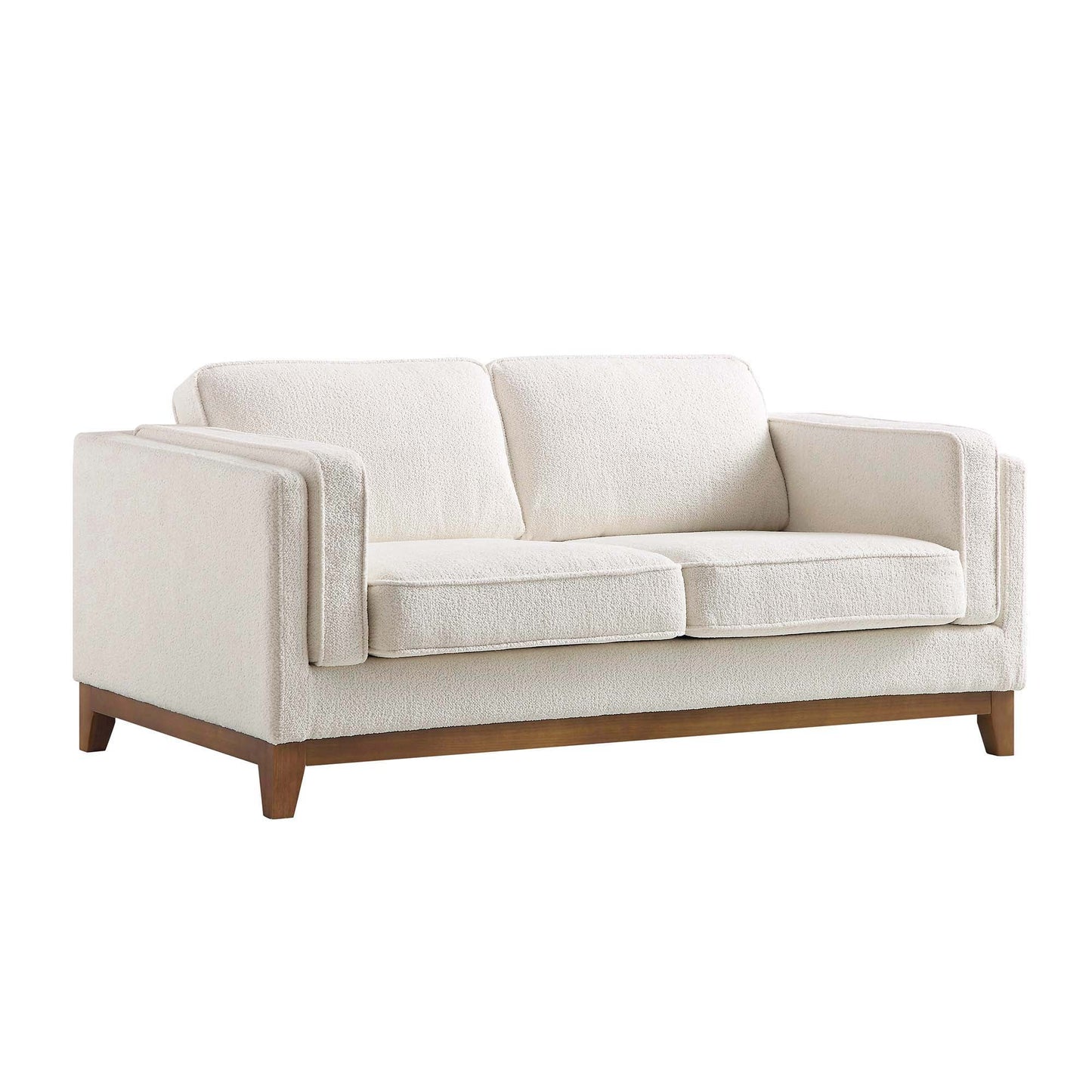 Canapé Dipley en tissu bouclé beige, 2 places
