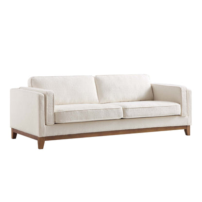 Canapé Dipley en tissu bouclé beige, 3 places
