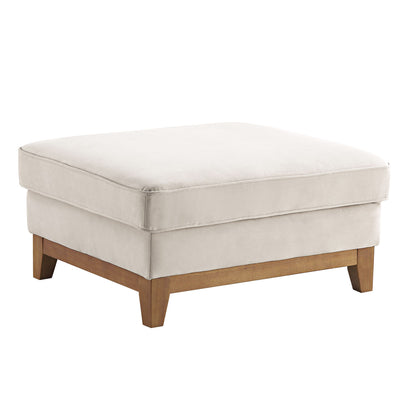 Repose-pieds de rangement en velours champagne Dipley