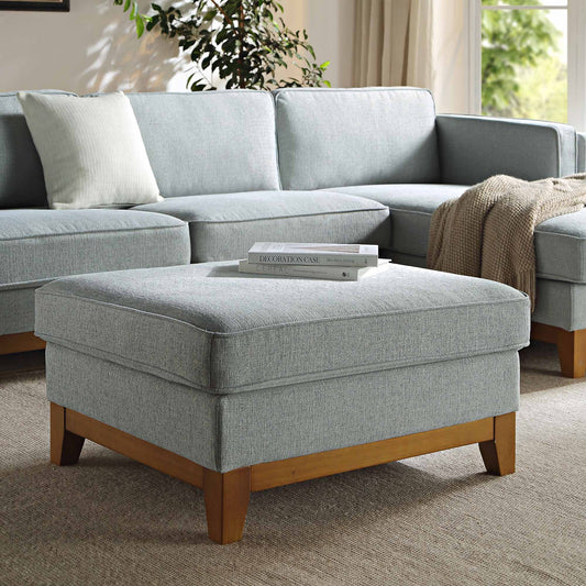 Repose-pieds de rangement en tissu tissé Dipley Sage