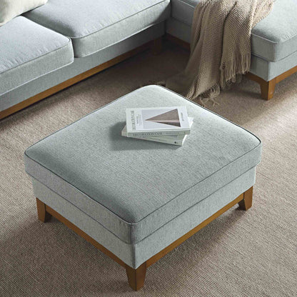 Repose-pieds de rangement en tissu tissé Dipley Sage