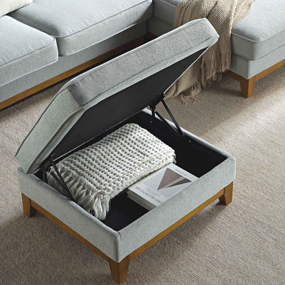 Repose-pieds de rangement en tissu tissé Dipley Sage