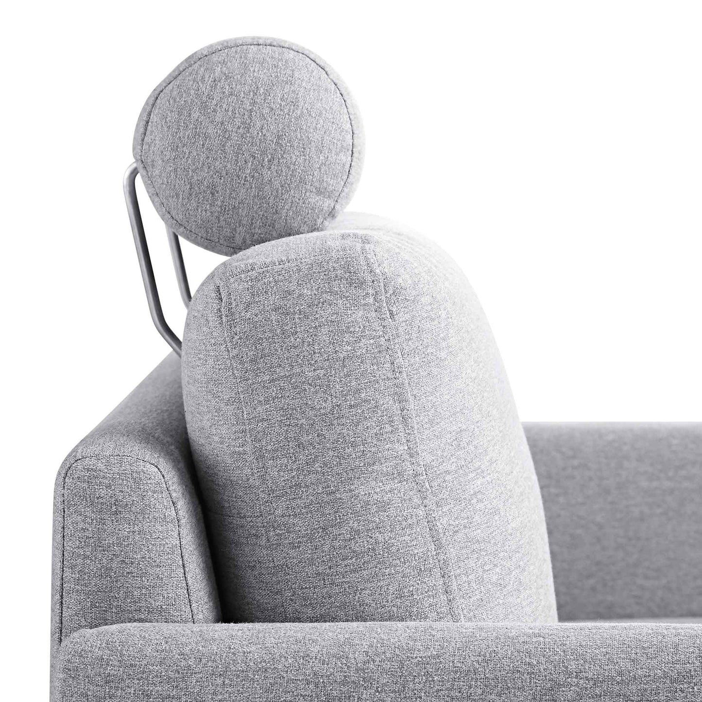 Fauteuil en tissu gris chiné Timber