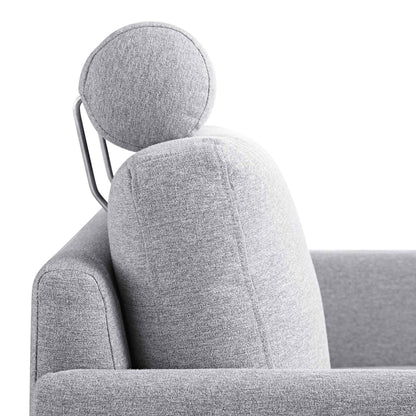 Fauteuil en tissu gris chiné Timber