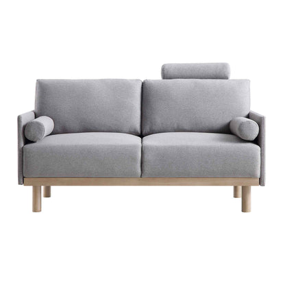 Canapé 2 places en tissu gris chiné Timber