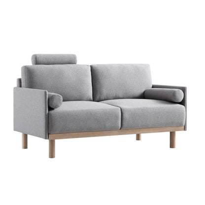 Canapé 2 places en tissu gris chiné Timber