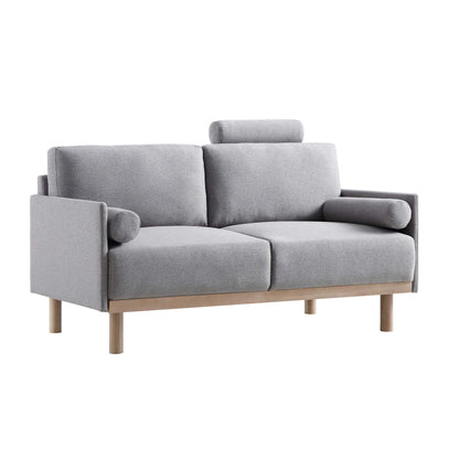 Canapé 2 places en tissu gris chiné Timber
