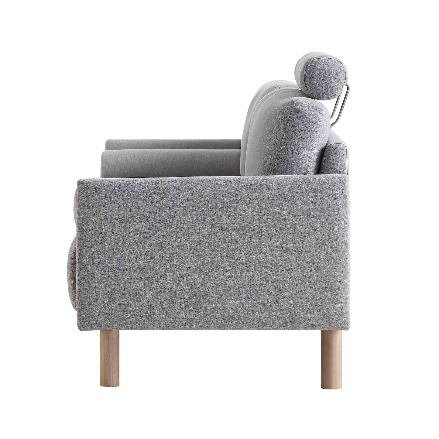 Canapé 2 places en tissu gris chiné Timber