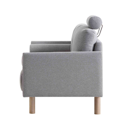 Canapé 2 places en tissu gris chiné Timber