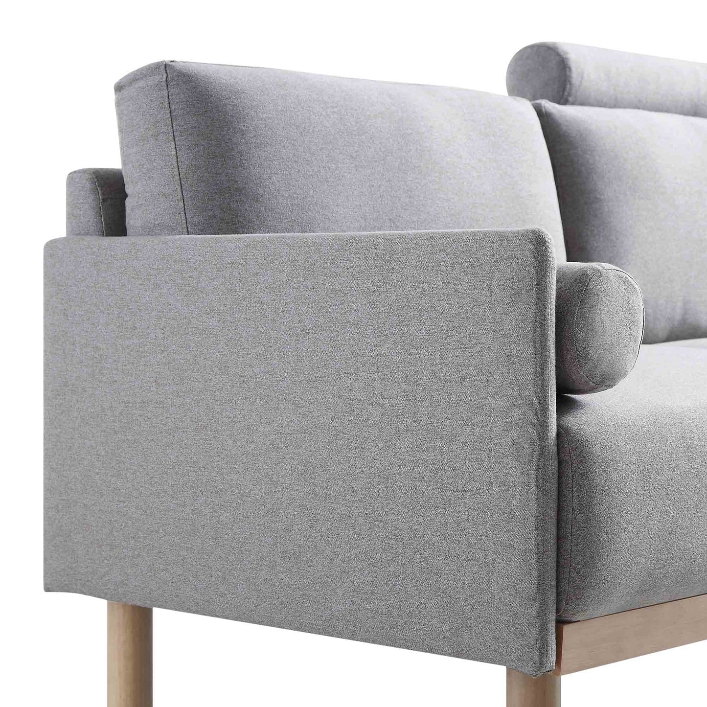 Canapé 2 places en tissu gris chiné Timber