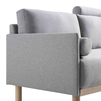 Canapé 2 places en tissu gris chiné Timber