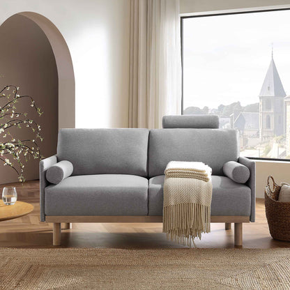 Canapé 2 places en tissu gris chiné Timber