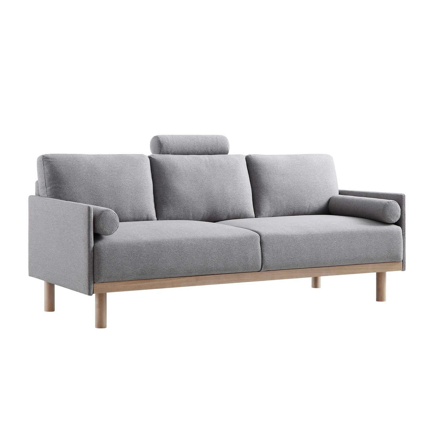 Canapé 3 places en tissu gris chiné Timber