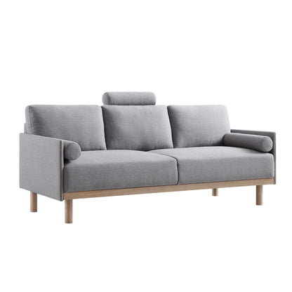 Canapé 3 places en tissu gris chiné Timber