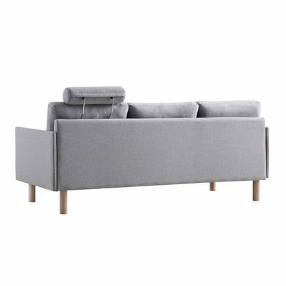 Canapé 3 places en tissu gris chiné Timber