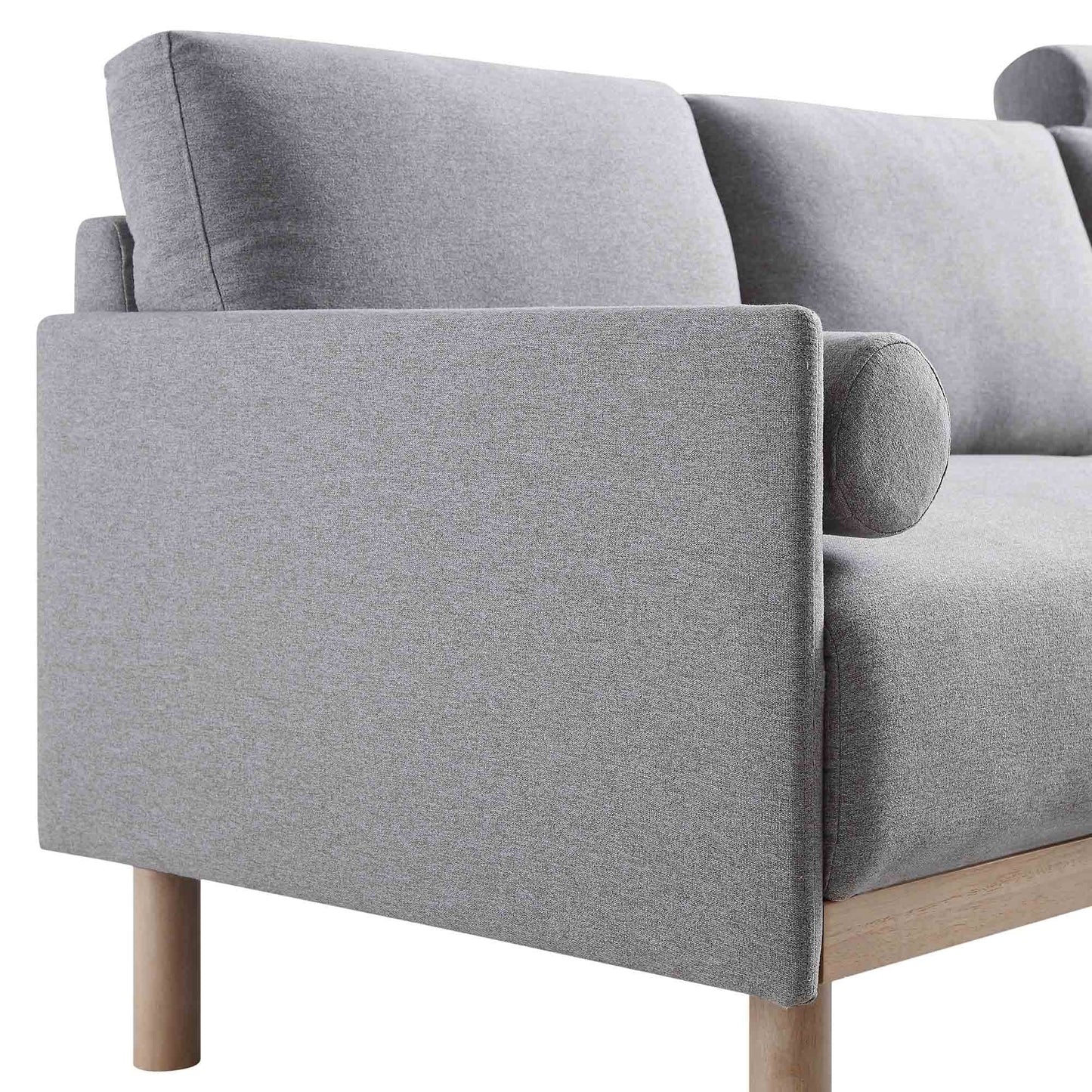 Canapé 3 places en tissu gris chiné Timber