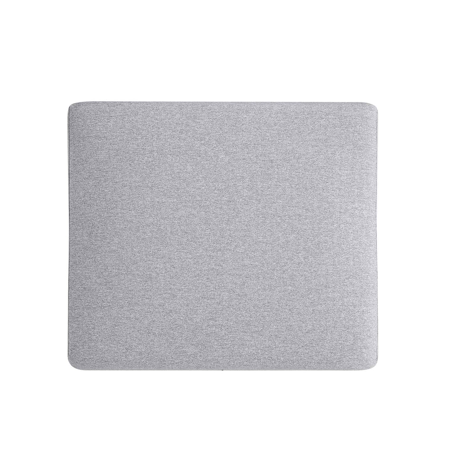 Pouf de rangement en tissu gris chiné Timber