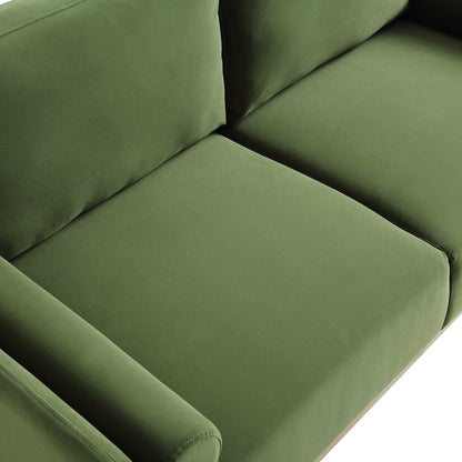 Canapé 2 places en velours vert fougère