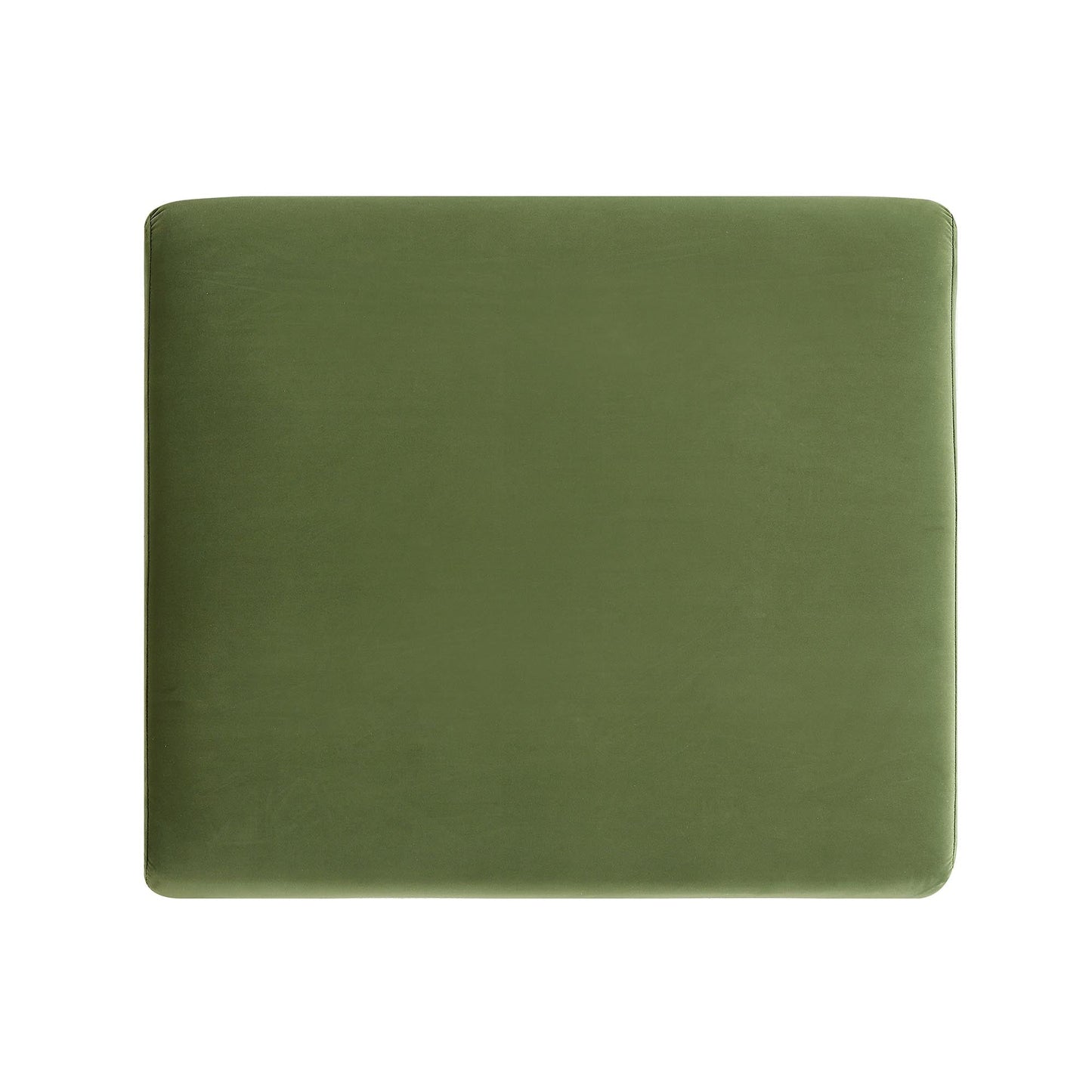 Pouf de rangement en velours vert fougère Timber