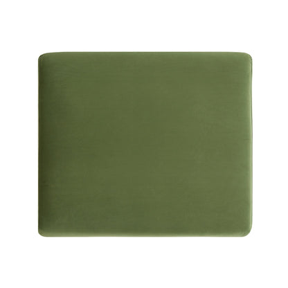 Pouf de rangement en velours vert fougère Timber