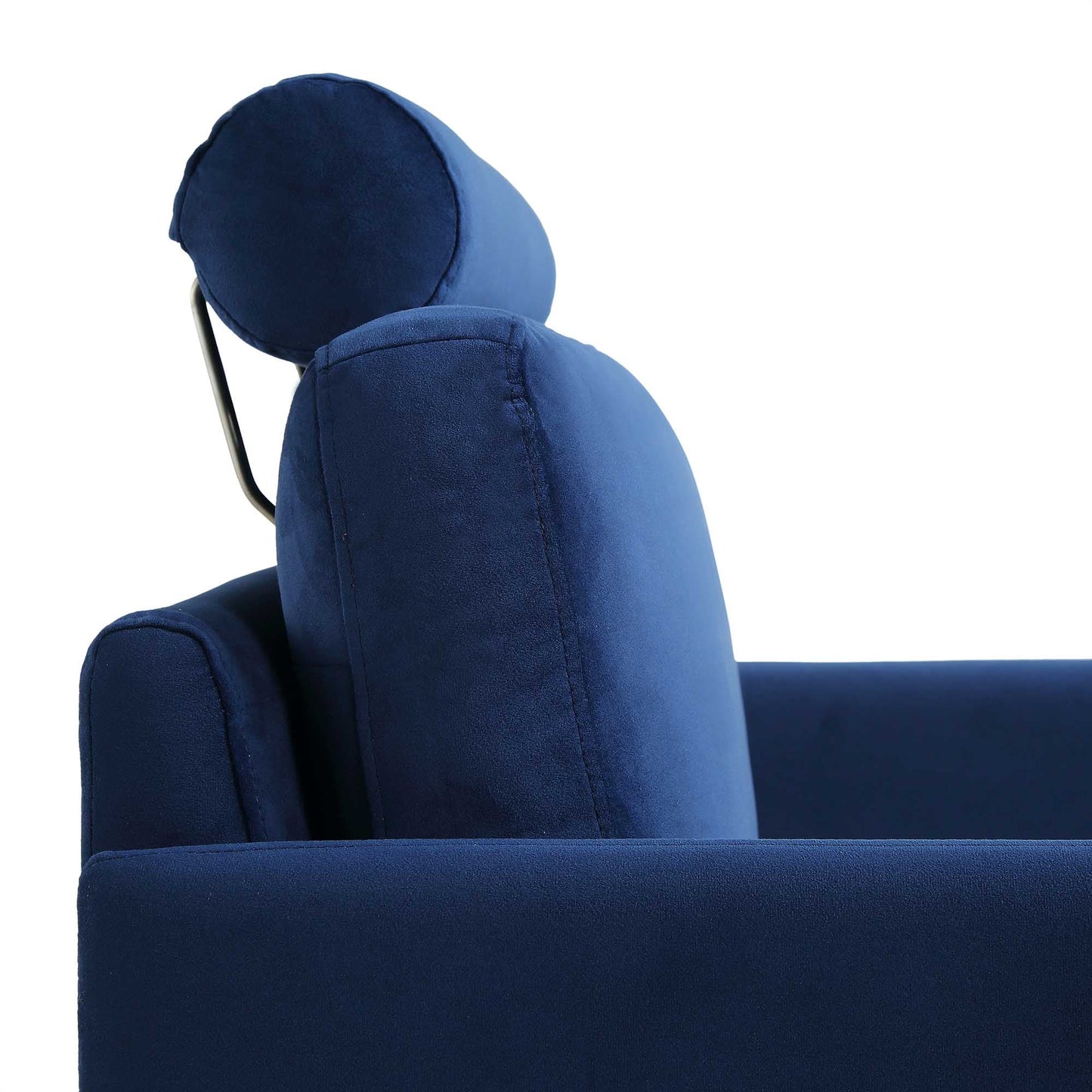 Fauteuil Timber en velours bleu marine