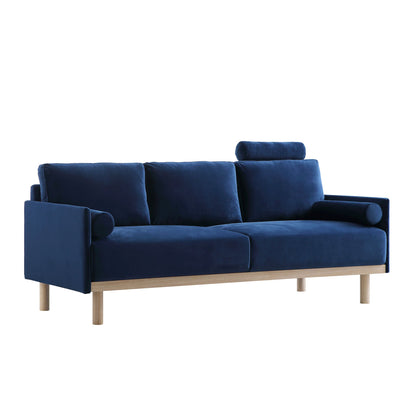 Canapé 3 places en velours bleu marine Timber