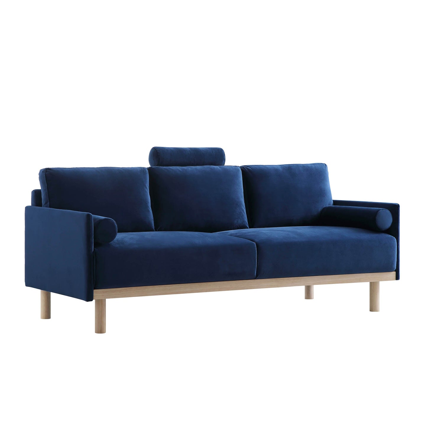 Canapé 3 places en velours bleu marine Timber