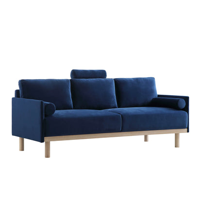 Canapé 3 places en velours bleu marine Timber