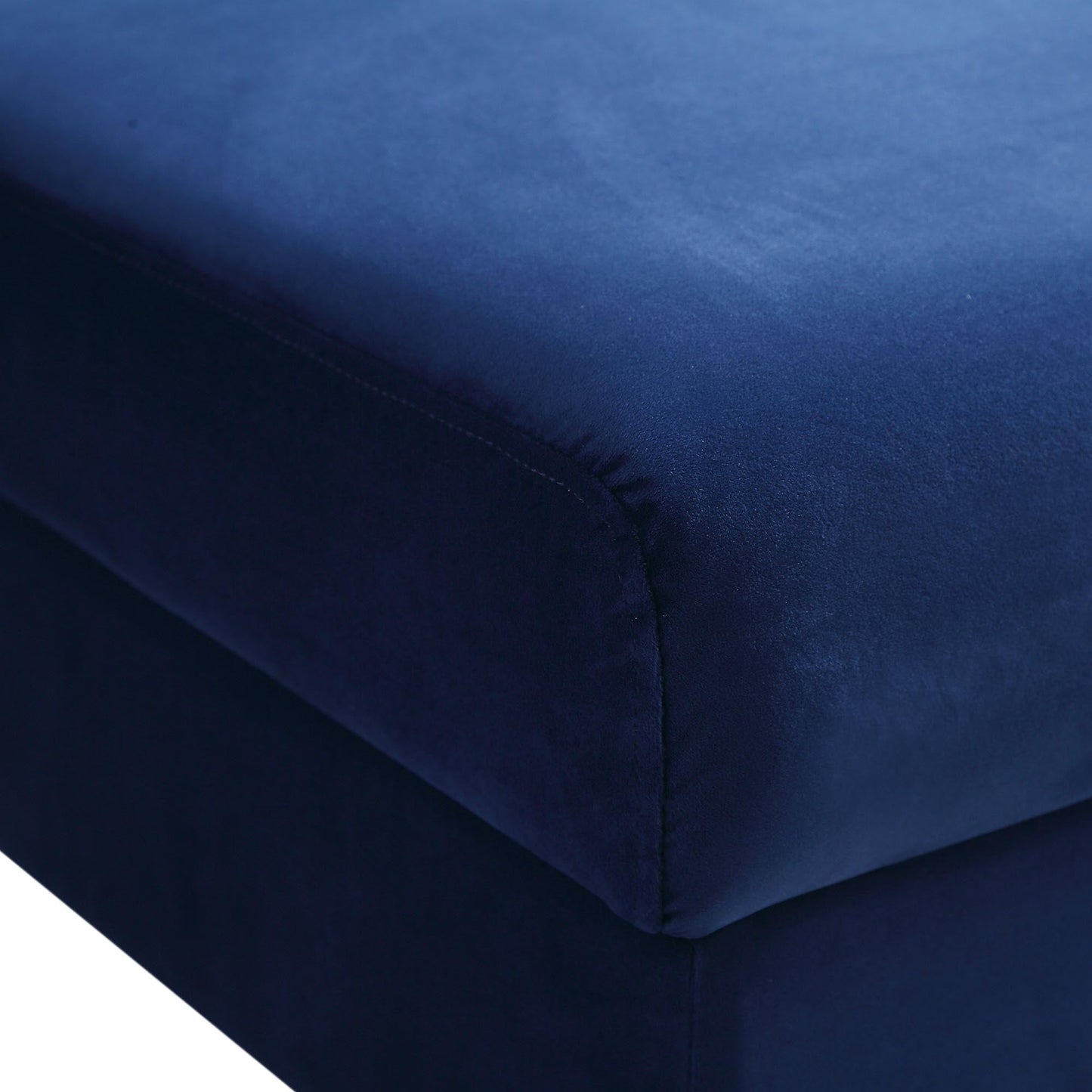 Pouf de rangement en velours bleu marine Timber
