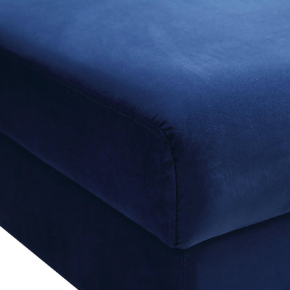 Pouf de rangement en velours bleu marine Timber
