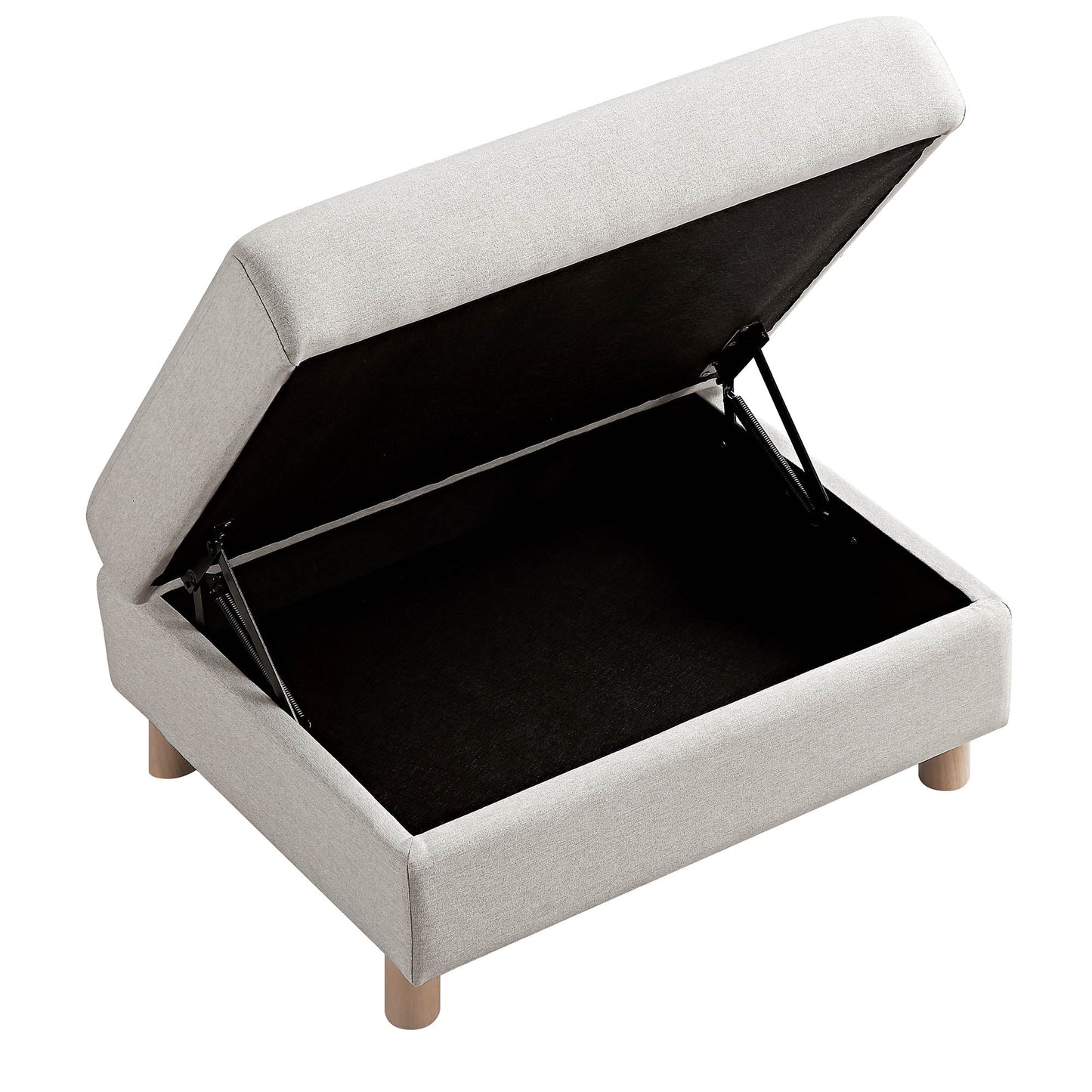 Pouf de rangement en tissu Timber Oatmeal