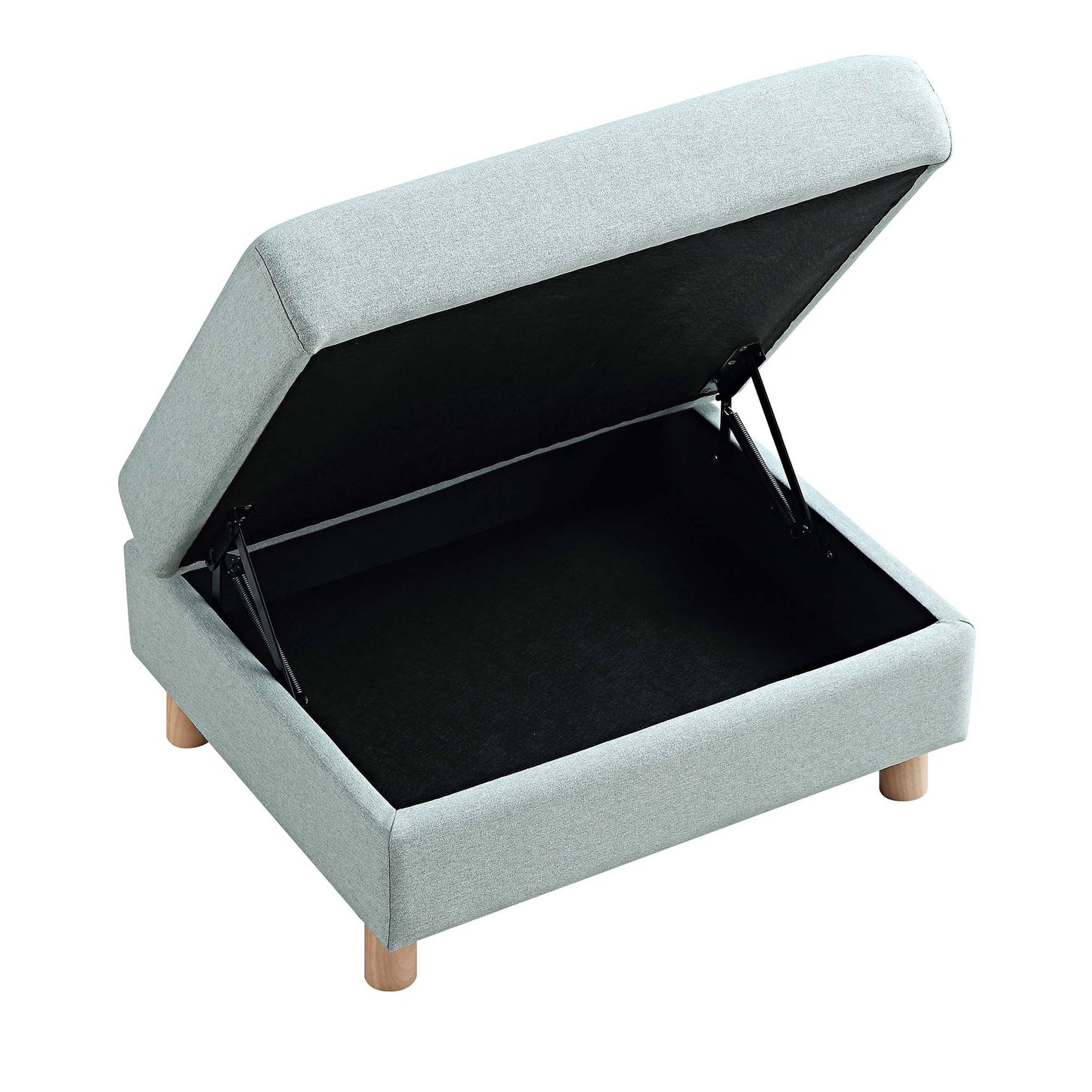 Pouf de rangement en tissu vert sauge Timber