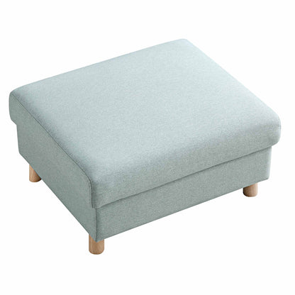 Pouf de rangement en tissu vert sauge Timber