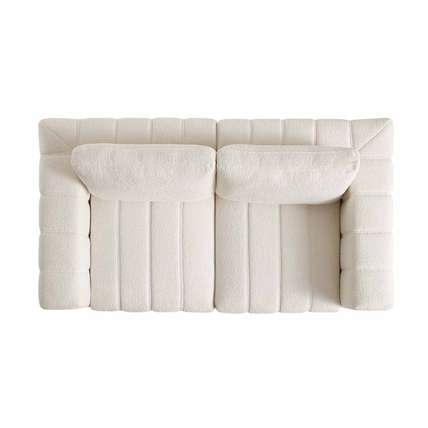 Canapé Belsize Beige Boucle avec base en bois, 2 places