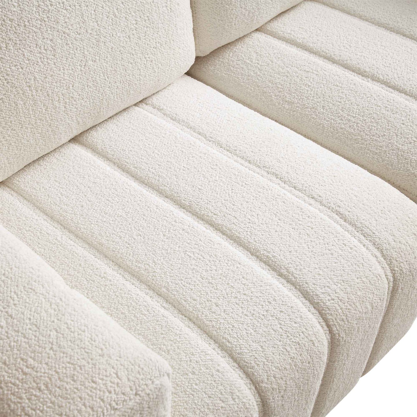 Canapé Belsize Beige Boucle avec base en bois, 2 places