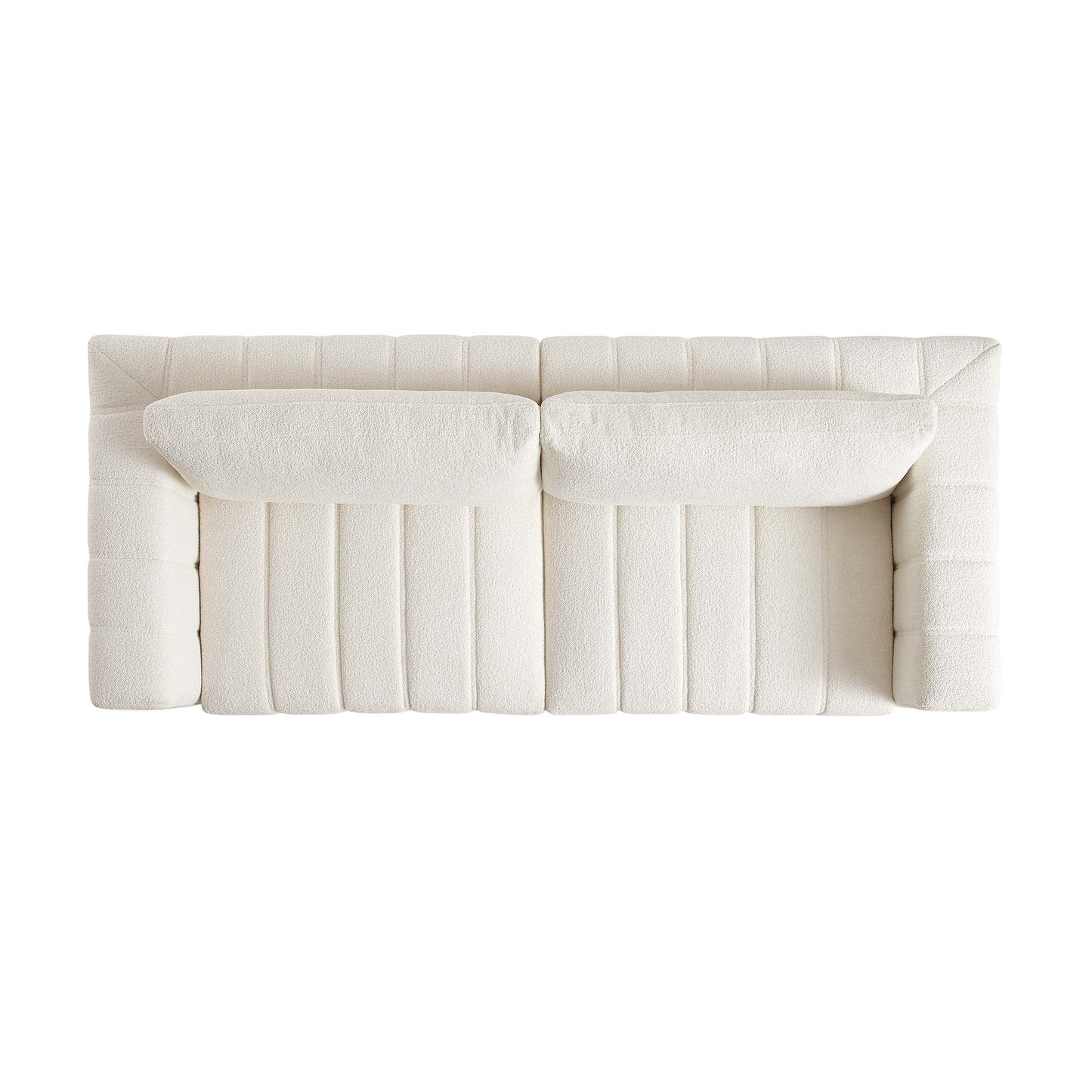 Canapé Belsize Beige Boucle avec base en bois, 3 places
