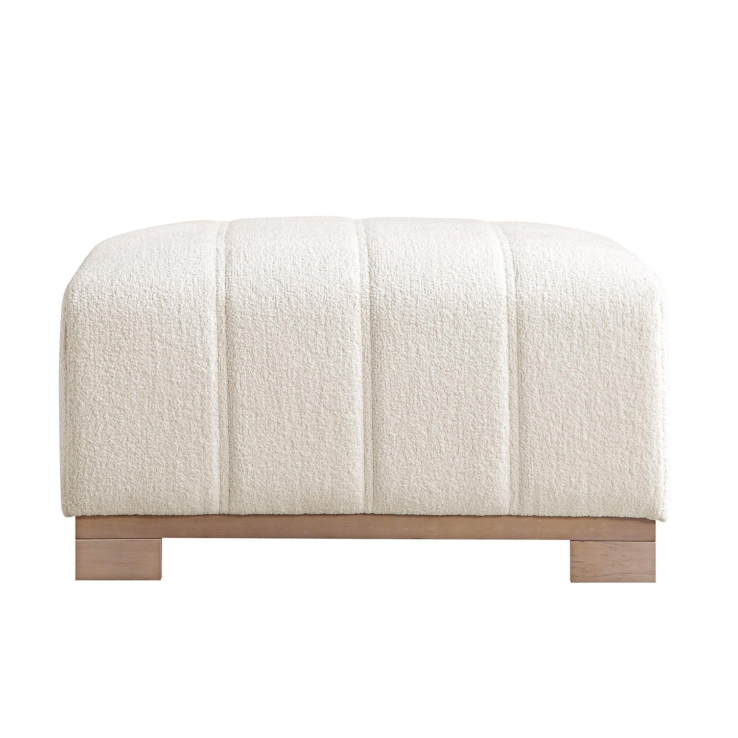 Repose-pieds Belsize Beige Boucle avec base en bois
