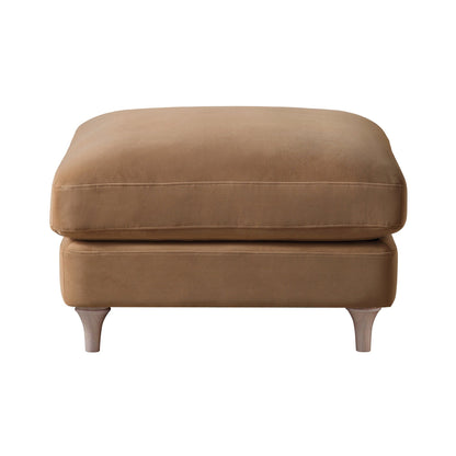 Canapé et repose-pieds en velours camel Daphnis
