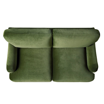 Canapé 2 places en velours vert fougère Daphnis
