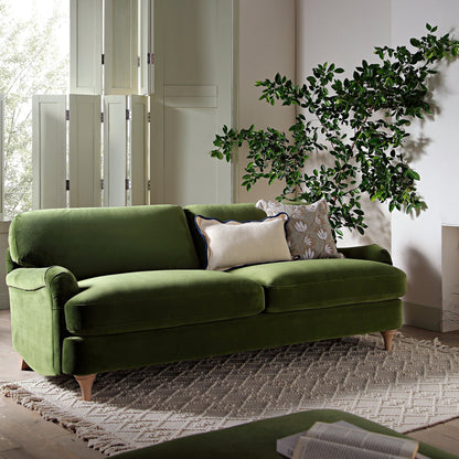 Canapé 3 places en velours vert Daphnis Fern