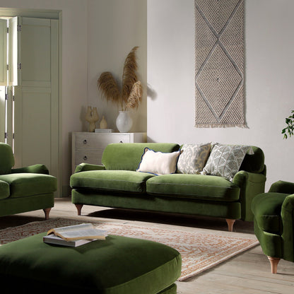 Canapé 3 places en velours vert Daphnis Fern