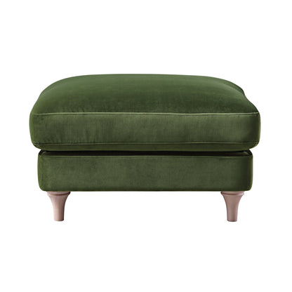 Canapé et repose-pieds en velours vert Daphnis Fern