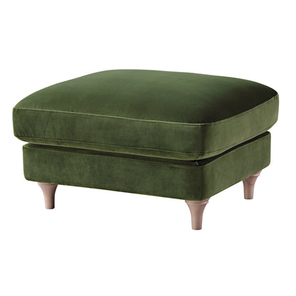 Canapé et repose-pieds en velours vert Daphnis Fern